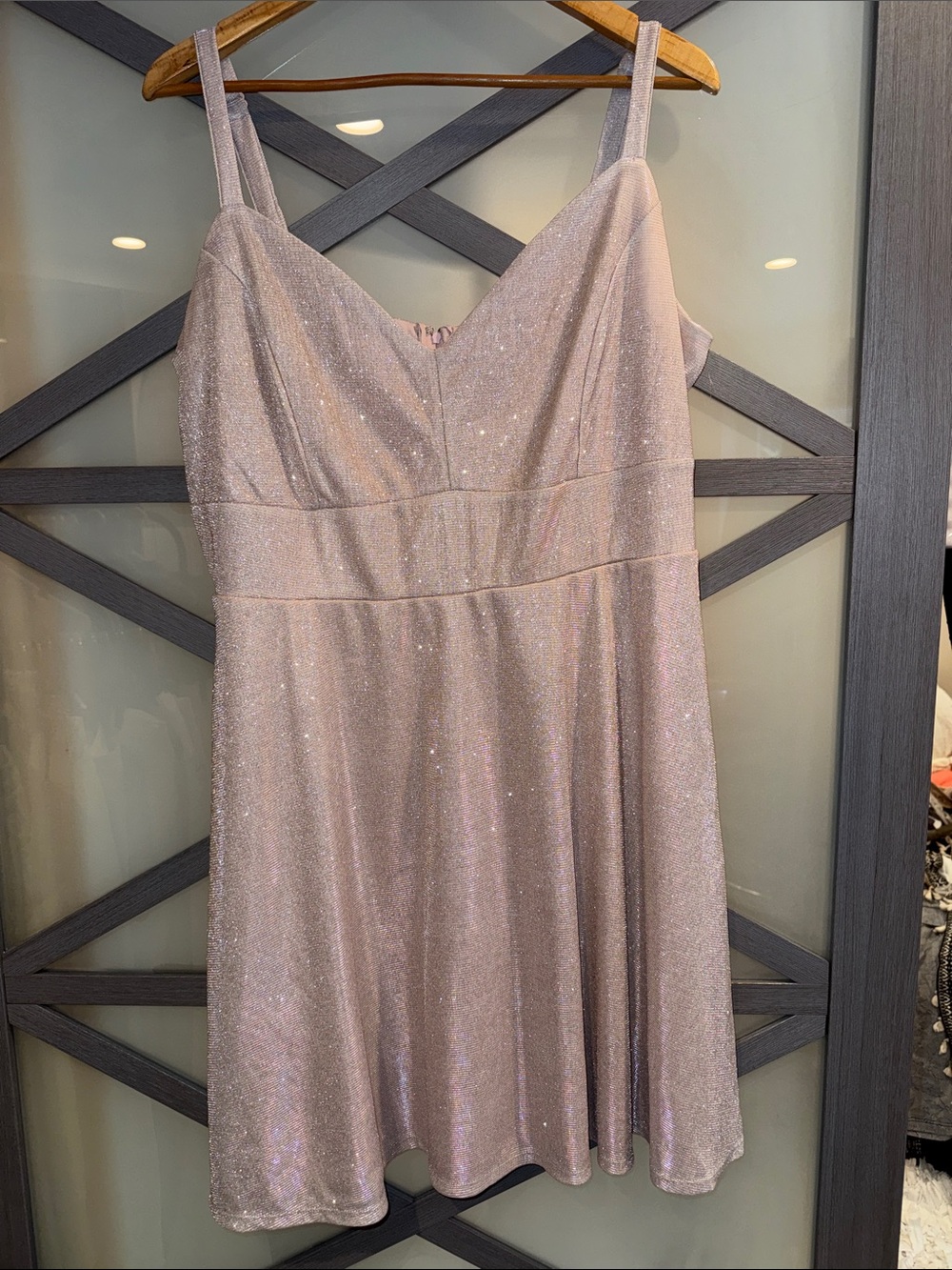 Trixxi Shimmering Light Pink Mini Dress